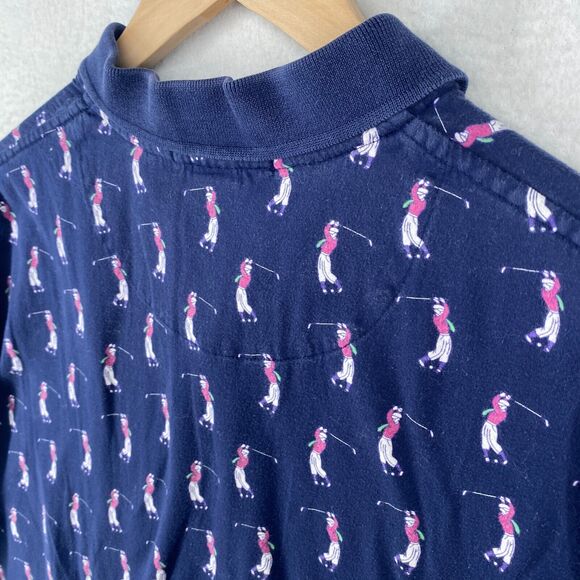 POLO RALPH LAUREN Shirt Men L Golf Polo All Over Print Golfer Cotton Jersey Blue - Picture 7 of 15